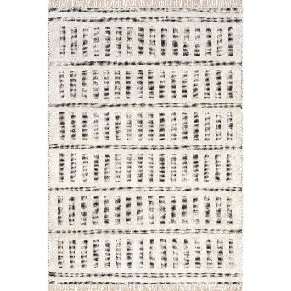 Ebern Designs Merrick Tasseled Cotton and Wool Area Rug