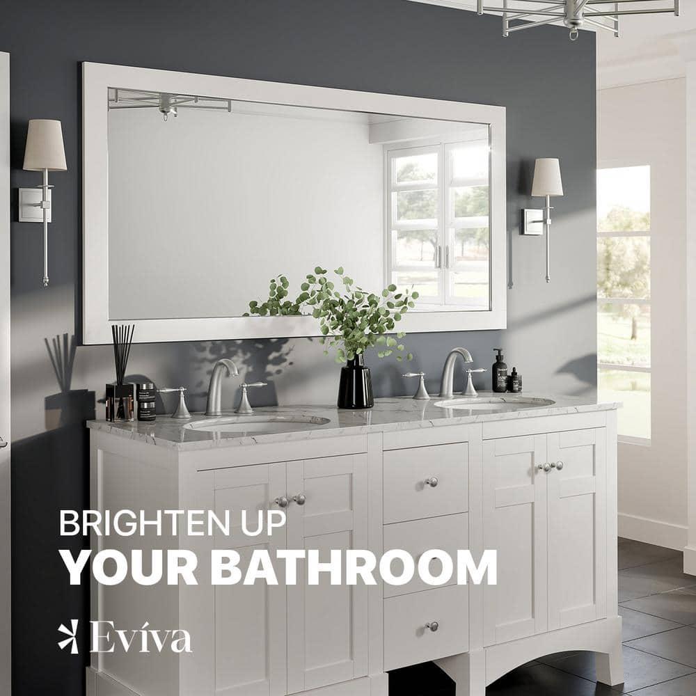 Eviva Aberdeen 60" White Framed Bathroom Wall Mirror