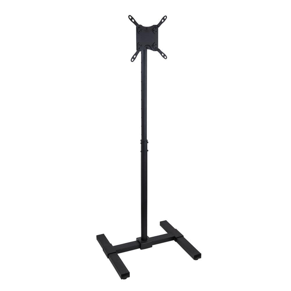 Mount-It! Height Adjustable TV Floor Stand | Universal Pedestal TV Stand For 13 - 42 Inch Screens | For Indoor and Outdoor Portable TV Mount | Black