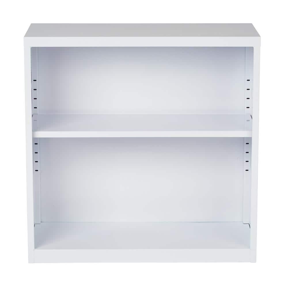 OSP Home Furnishings Metal Bookcase in White Finish