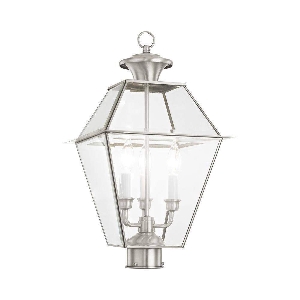 Livex Lighting Westover 3 - Light Post Light in  Brushed Nickel