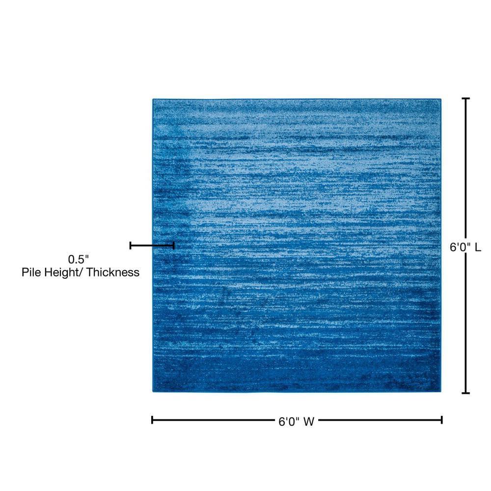 Adirondack ADR113 Machine Made Indoor Area Rug - Light Blue/Dark Blue - 6'x6' - Safavieh