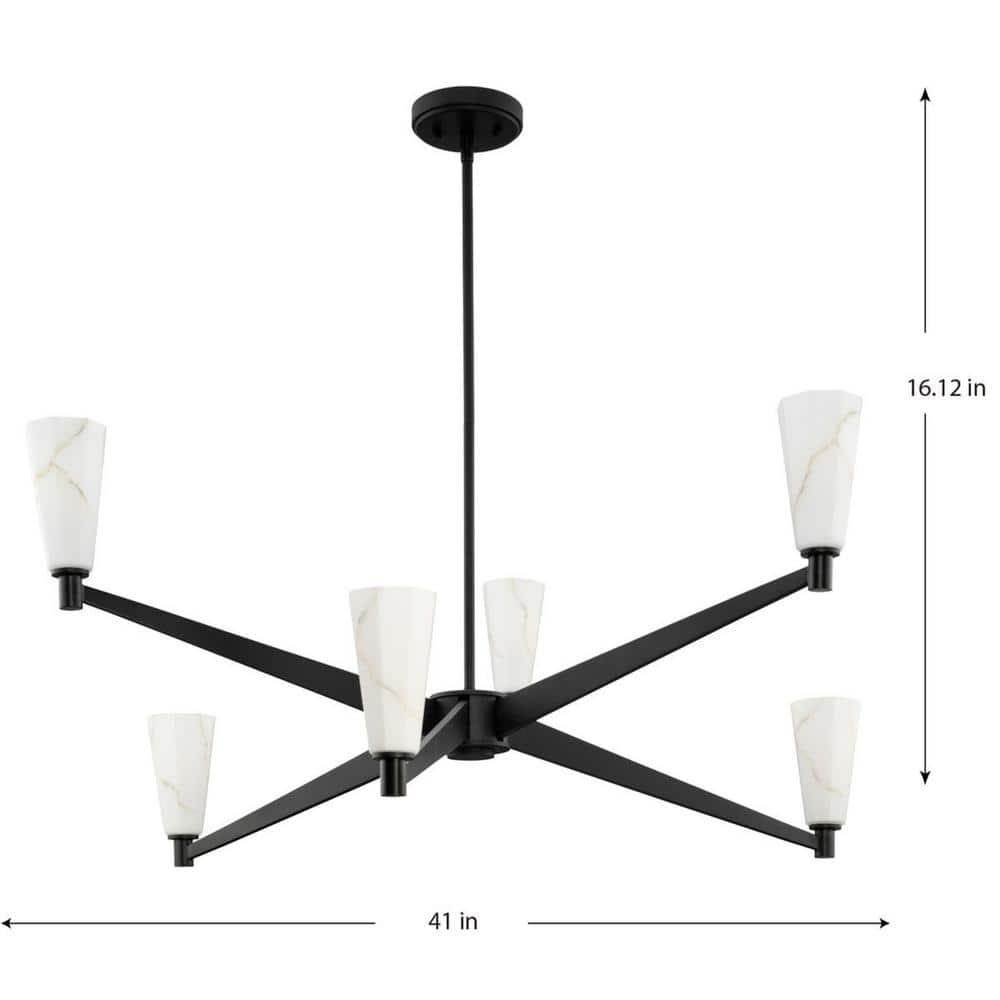 Progress Lighting Tosca 6 - Light Chandelier in  Matte Black