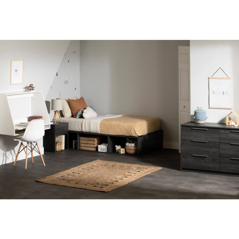 HomeStock Classic Charm 6-Drawer Double Dresser Gray Oak Finish, Dresser with File Cabinet Drawer - 18.25 x 51.25 x 29.25 inches