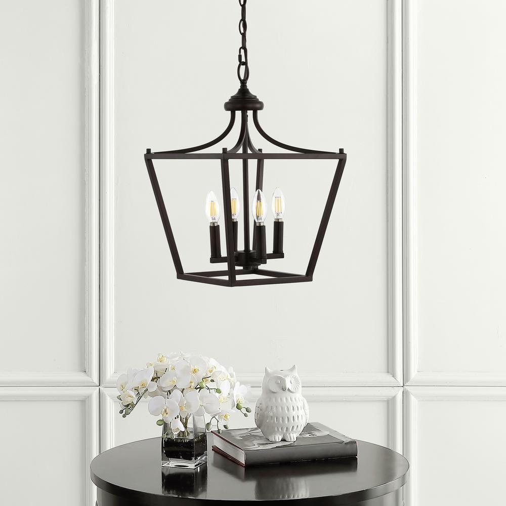 Camden 13" 4-Light Iron Classic Midcentury Pendant Lantern, Oil Rubbed Bronze