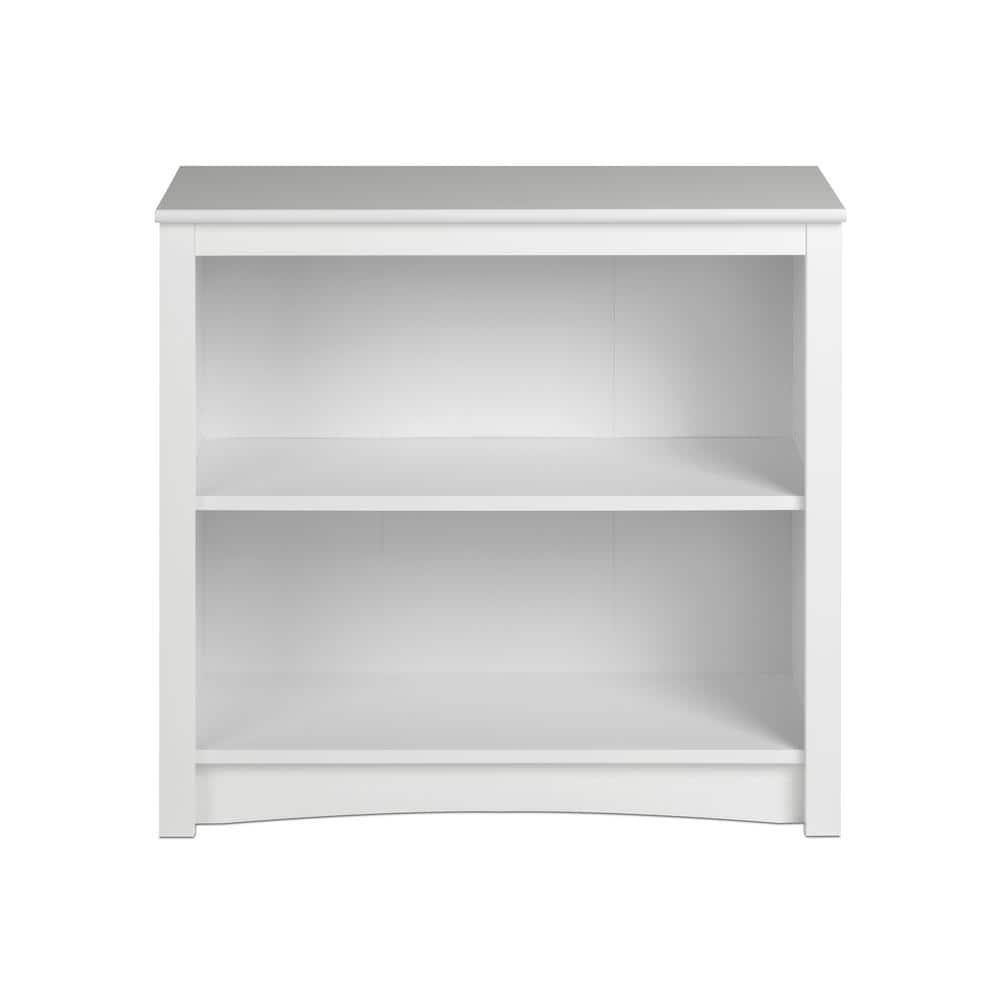 Prepac Home Office 2-Shelf Standard Bookcase with Durable Laminate Finish, White