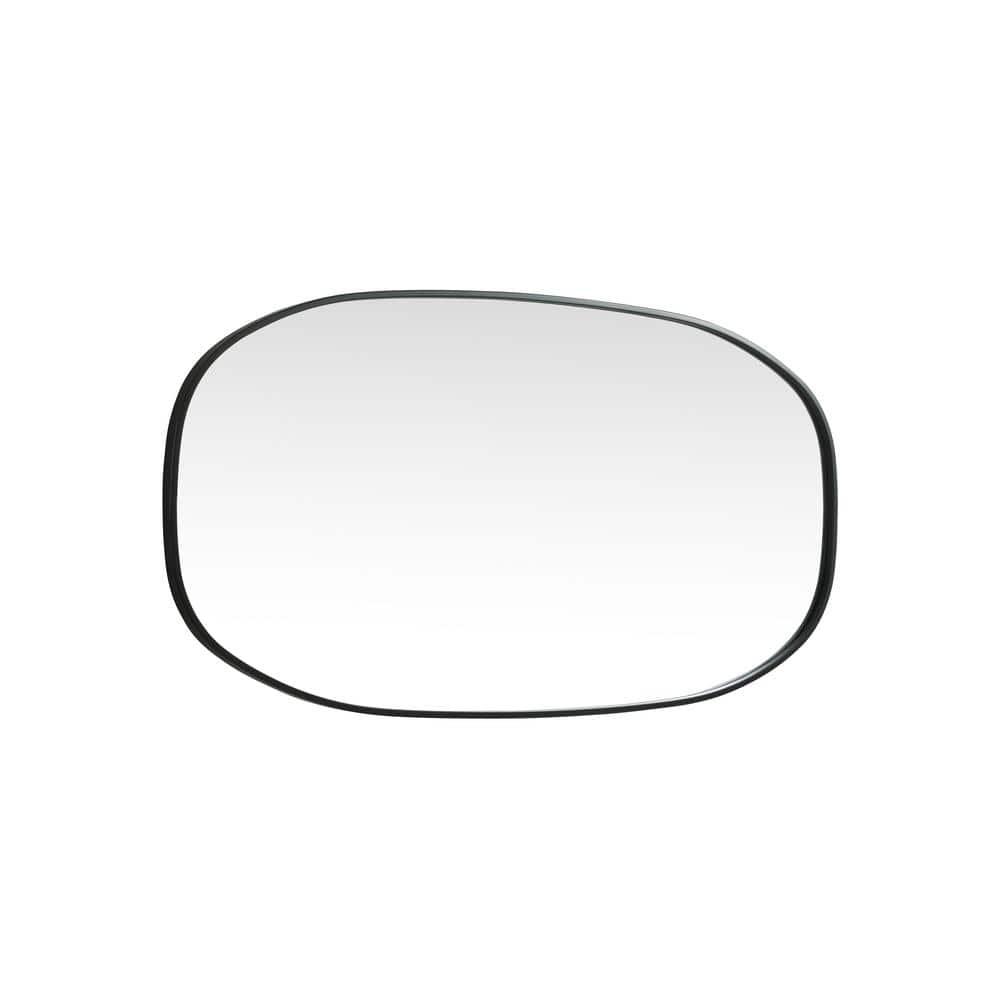 Elegant Lighting Metal Frame Oval Mirror 24x48 Inch in Black