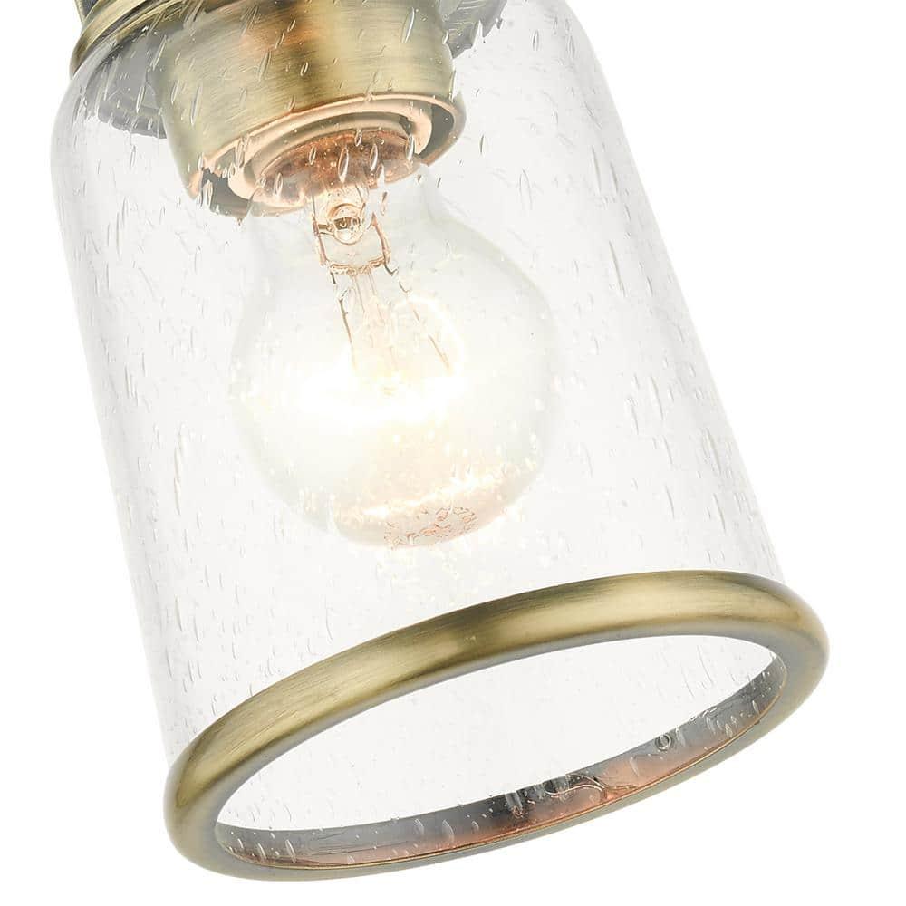 Livex Lighting Lawrenceville 1 - Light Flush Mount in  Antique Brass