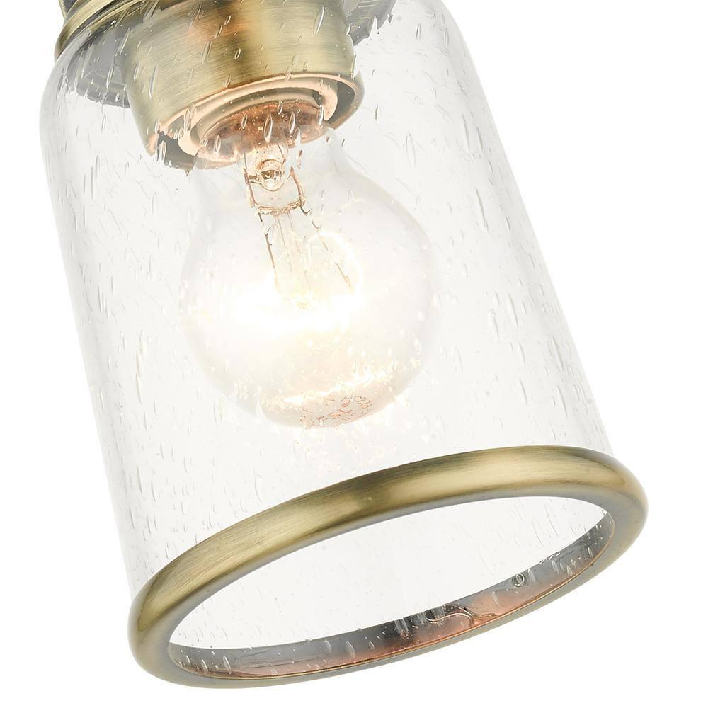 Livex Lighting Lawrenceville 1 - Light Flush Mount in  Antique Brass