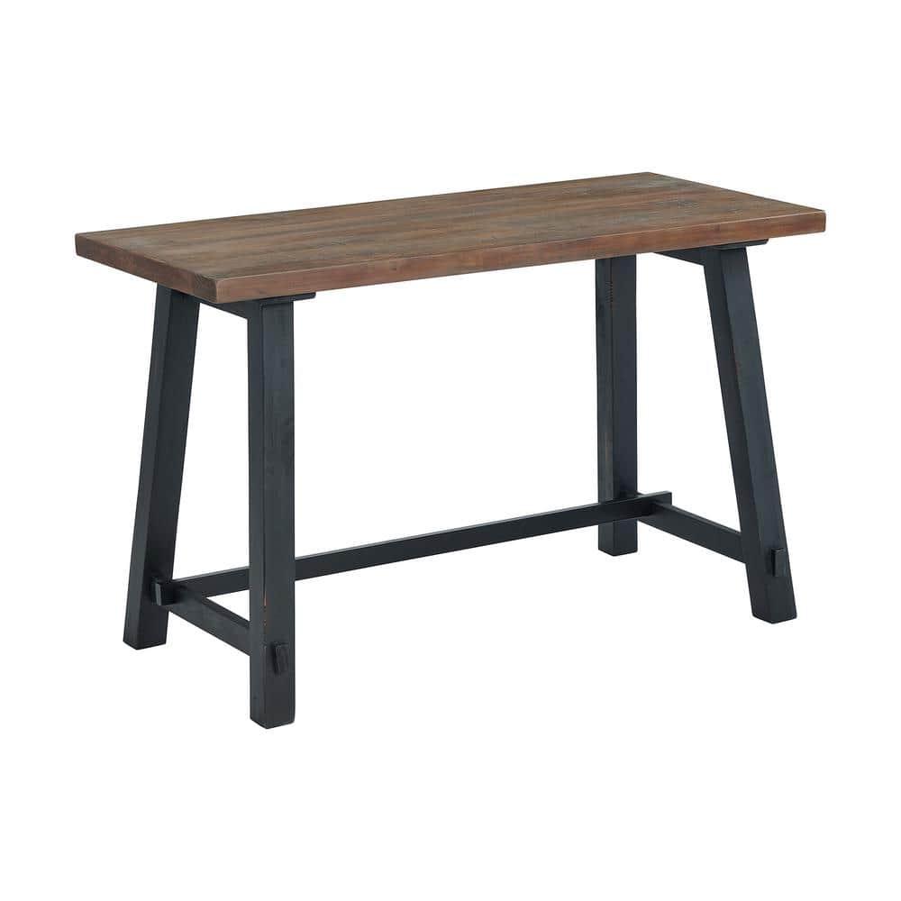 48" Adam Solid Wood Desk Rustic Natural - Alaterre Furniture: Stained Finish, No Storage, Home Office