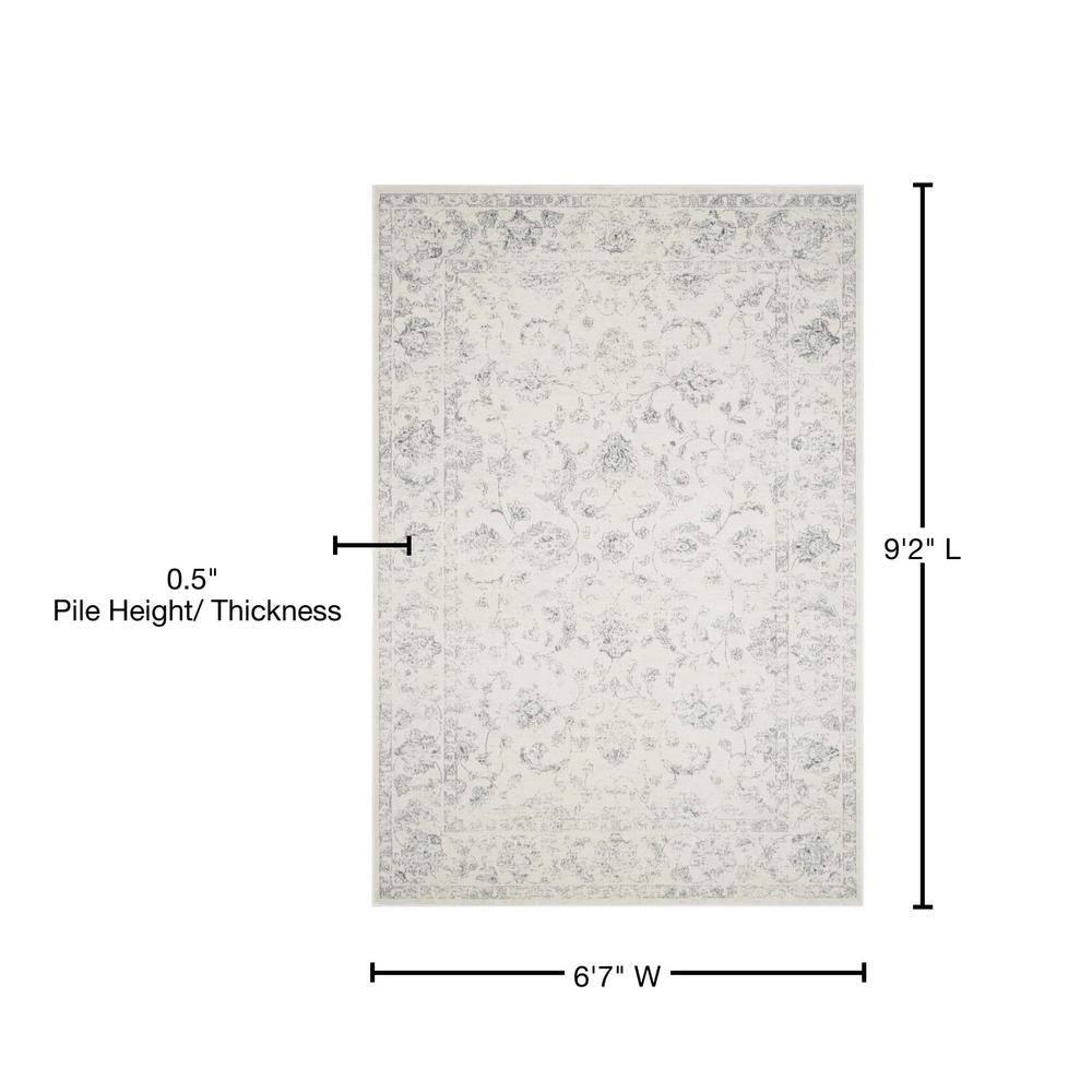 Carnegie CNG621 Power Loomed Area Rug - Cream/Grey - 6'7"x9'2" - Safavieh.
