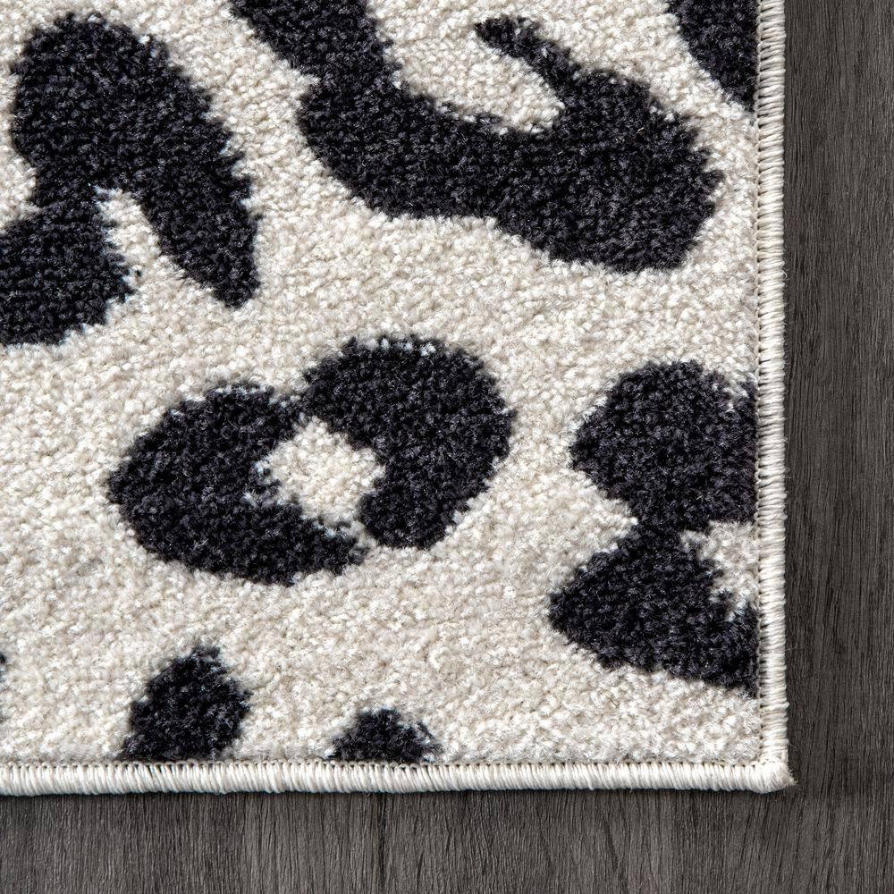 Nuloom Leopard Animal 8x10 Indoor Area Rug for Living Room Bedroom Dining Room Kitchen, Dark Grey/Ivory
