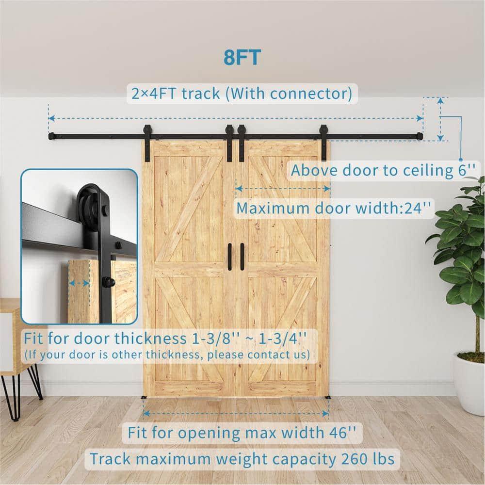 Lazio Sliding Standard Double Barn Door Hardware Kit