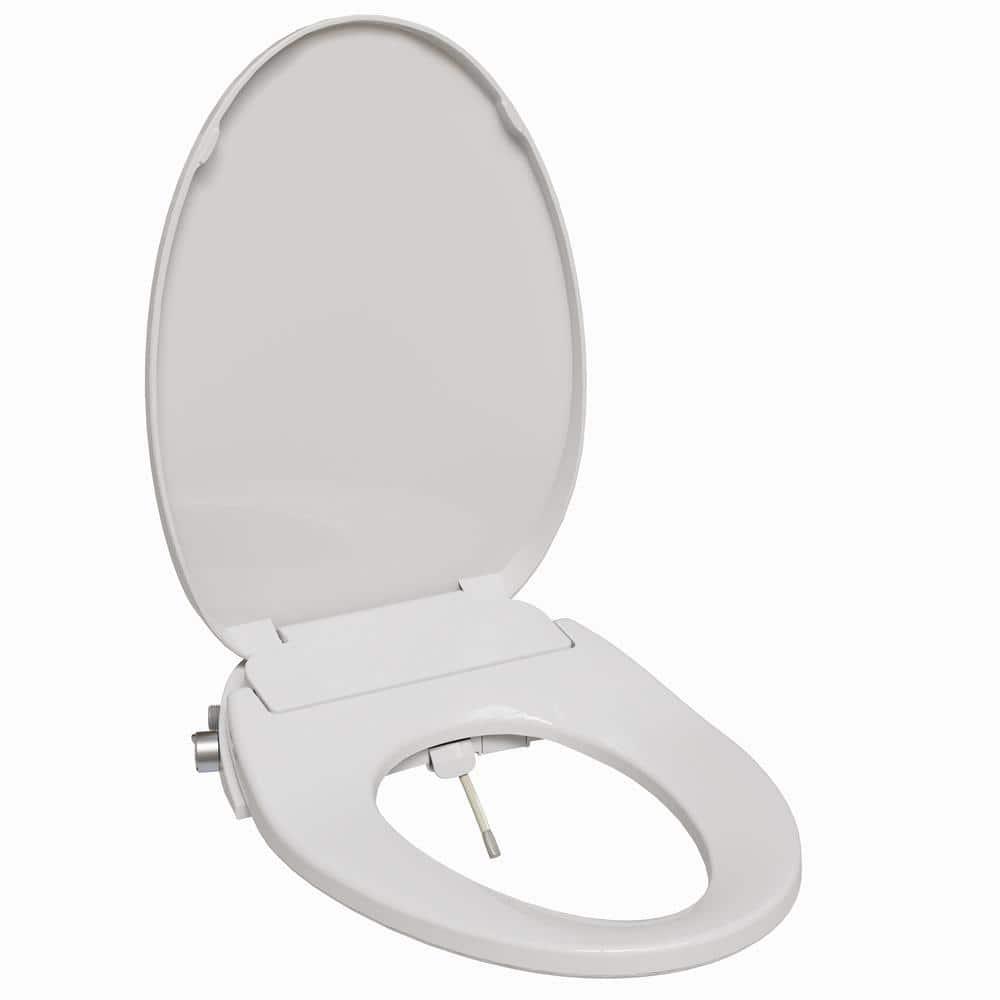 Unplugged Elongated Bidet Seat with Dual Stainless Nozzle and Adjustable Water Pressure