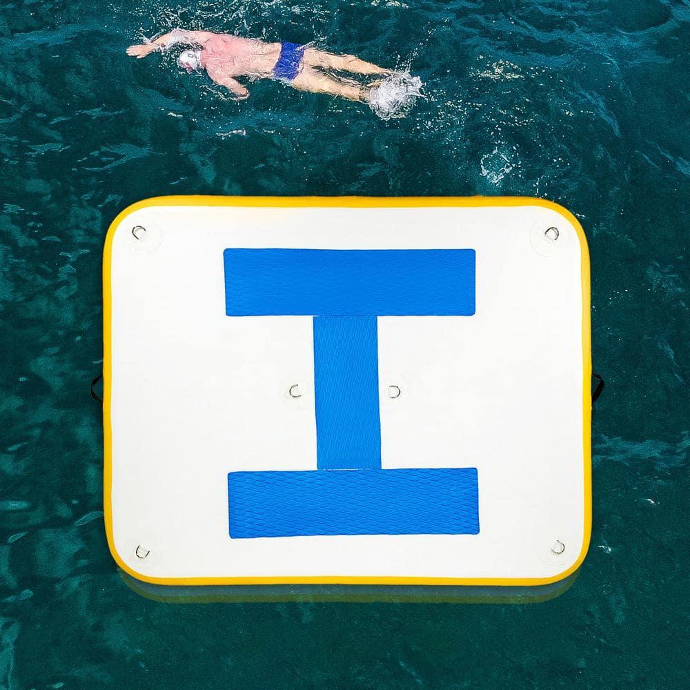 VEVOR VEVOR Inflatable Floating Dock 8 X 5 Ft, Inflatable Dock Platform With Electric Air Pump, Inflatable Swim Platform 6 Inch Thick, Floating Dock 4-6 People, For Pool Beach Ocean