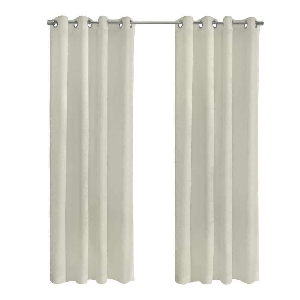Habitat Boucle Sheer Premium Stylish and Functional Grommet Curtain Panel 52" x 95" Off White