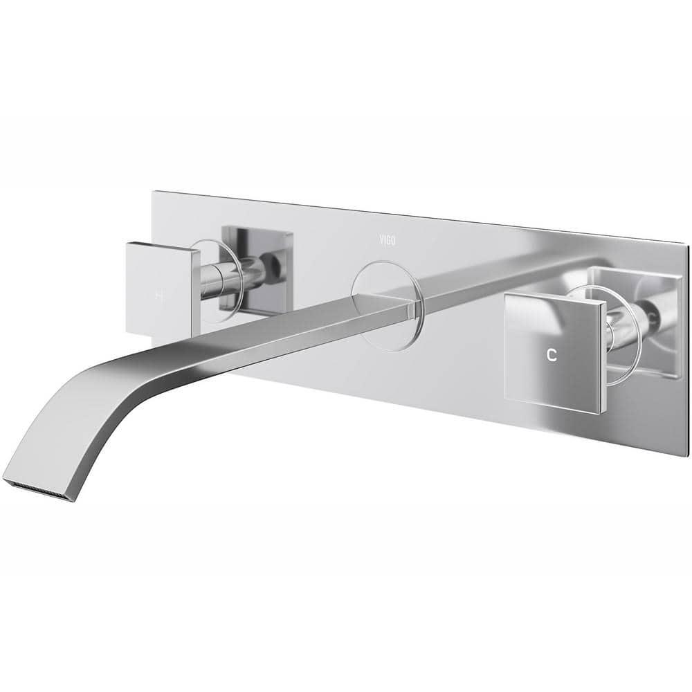 Titus 3" H Two Handle WaterSense Wall Mount Bathroom Faucet