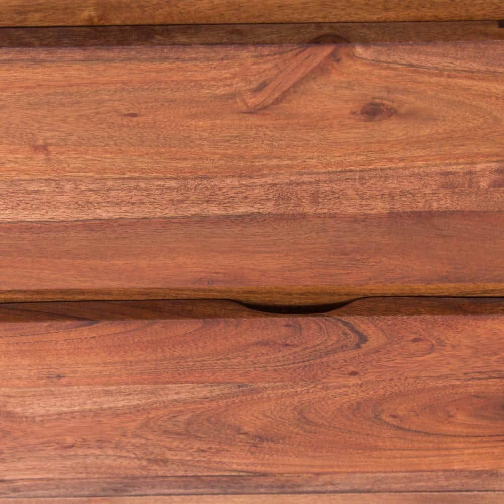 Birch Lane™ Pantai Modern Acacia Wood Dresser or Display Unit With Metal Base, Walnut Brown and Black