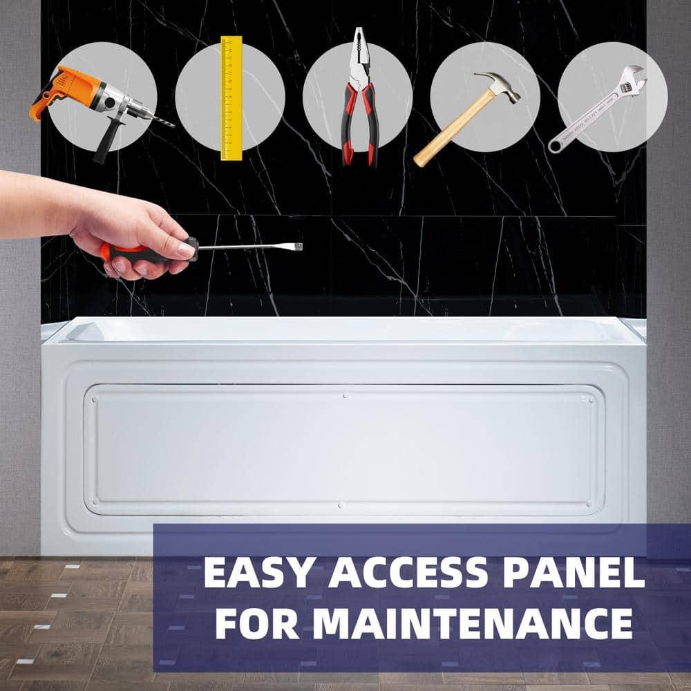 WoodBridge 59'' x 28.75'' Freestanding Soaking Acrylic Bathtub W-B0016-B