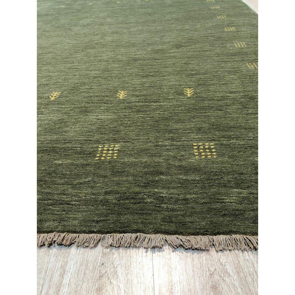 EORC Green Hand Knotted Wool Contemporary Lori Baft Rug, 9' x 12'