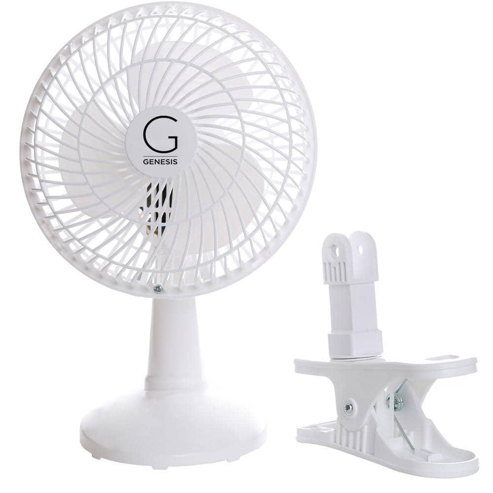 Genesis Indoor 5 in 2 speed Clip On Fans,Table Fans with A1CLIPFANWHITE, White