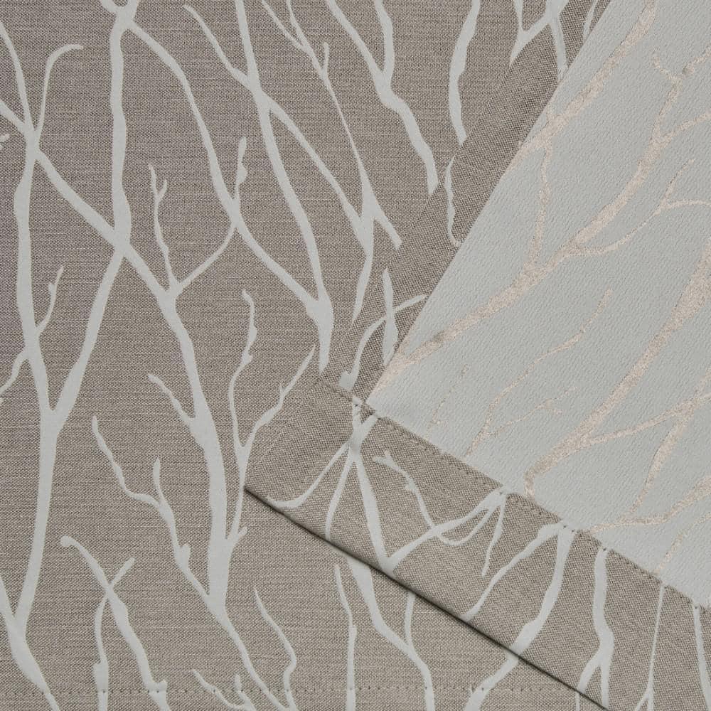 Set of 2 (63"x52") Forest Hill Woven Blackout Grommet Top Window Curtain Panel Gray/Cream - Exclusive Home