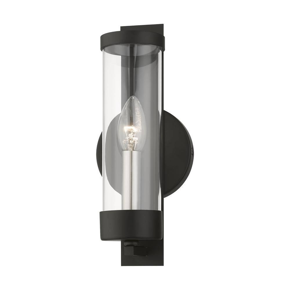Livex Lighting Castleton 1 - Light Sconce in  Black/Brushed Nickel