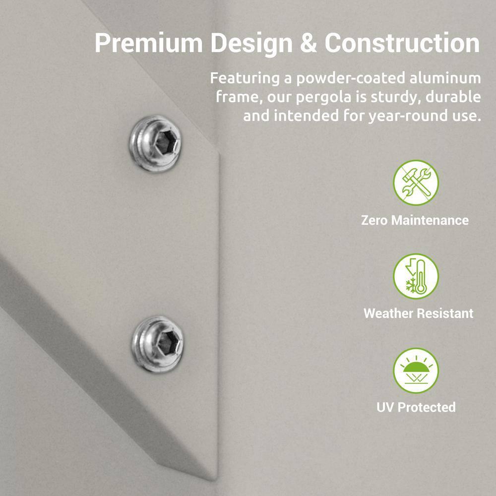 Paragon-Outdoor Florence  Aluminum Pergola in Powder-Coated Finish with Adjustable Canopy