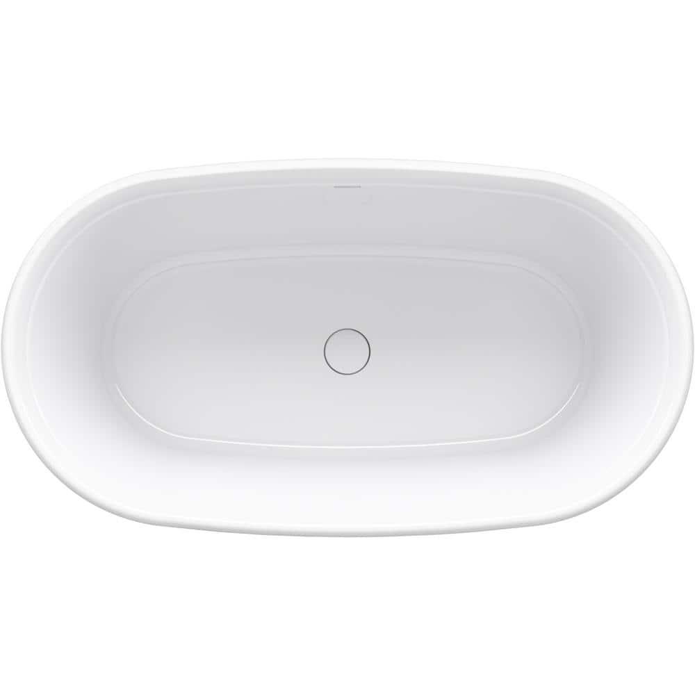Memoirs® 60" x 34" Freestanding Soaking Bathtub with Slotted Overflow and Center Toe-Tap Drain