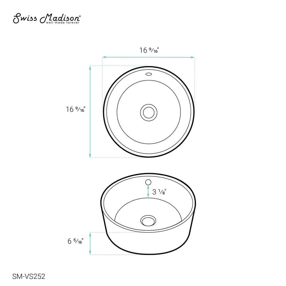Monaco Round Ceramic Bathroom Vessel Sink