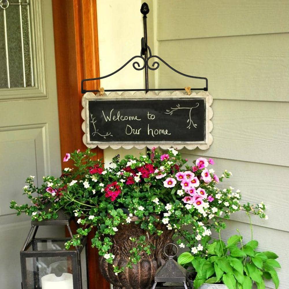 Anley Wrought Iron Garden Flag Hanger - Garden Banner Holder Detached to Use - Rust Resistant & Black Matte Coating