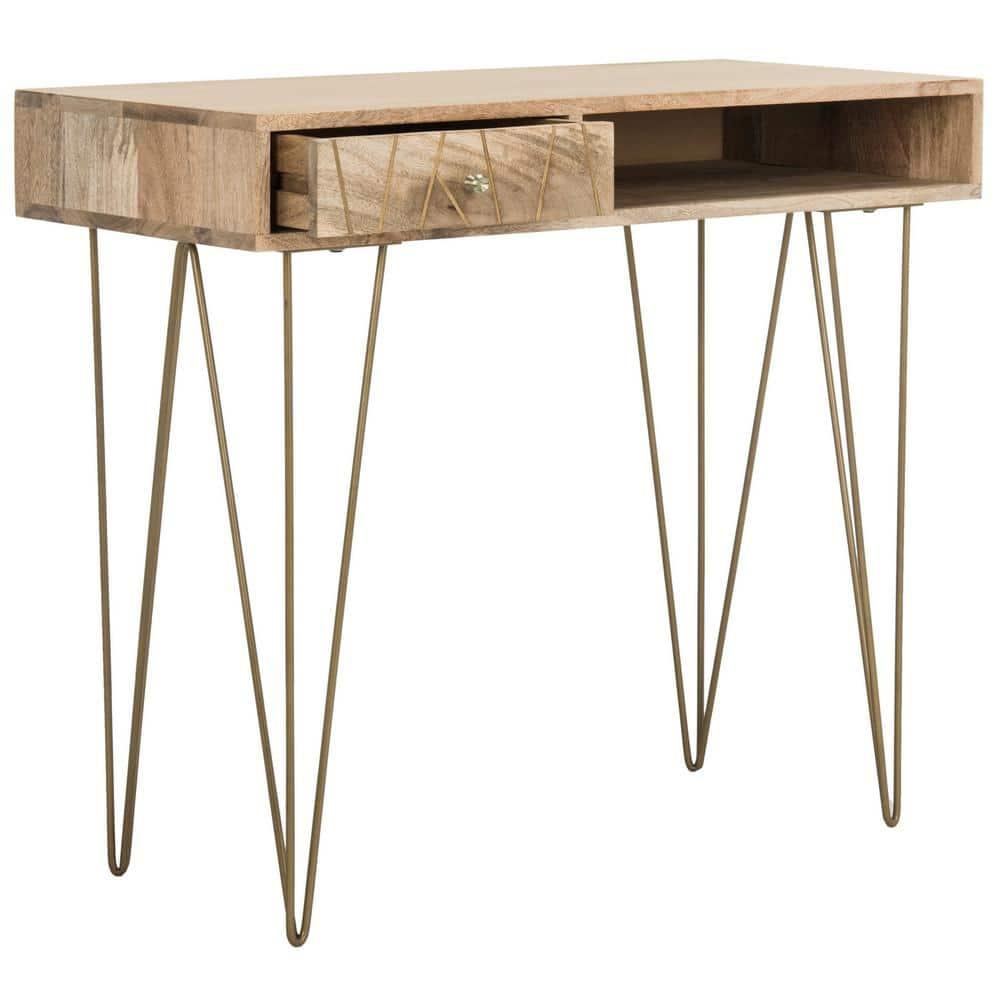 Marigold Desk - Natural/Mango Wood - Safavieh
