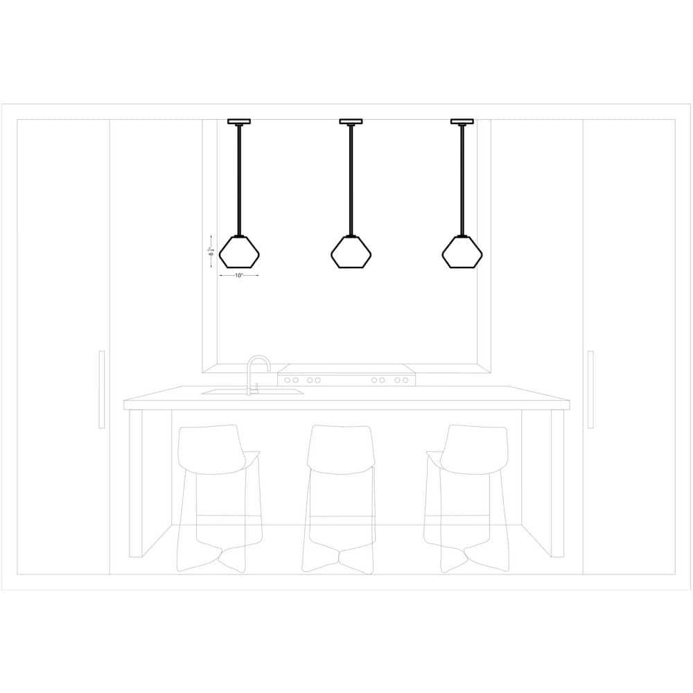 Rooks Single Light Glass Dimmable Pendant