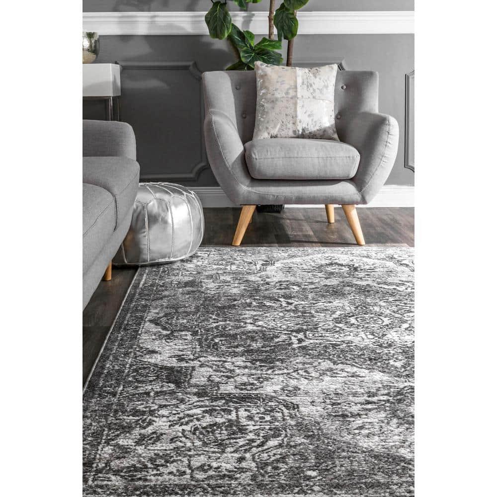 Nuloom Maryanne Geometric 5x8 Indoor Area Rug for Living Room Bedroom Dining Room Kitchen, Grey/Ivory