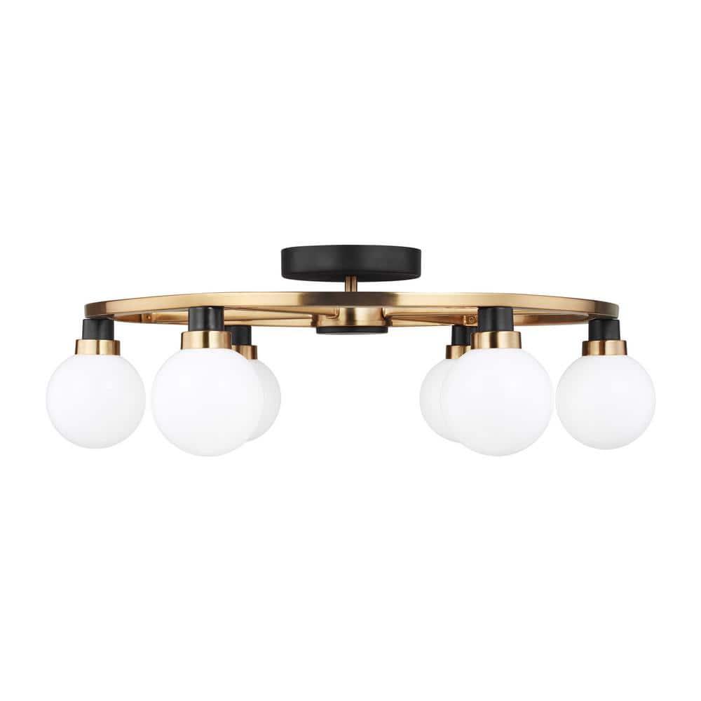 Andrea 6 Light Glass Semi Flush Mount