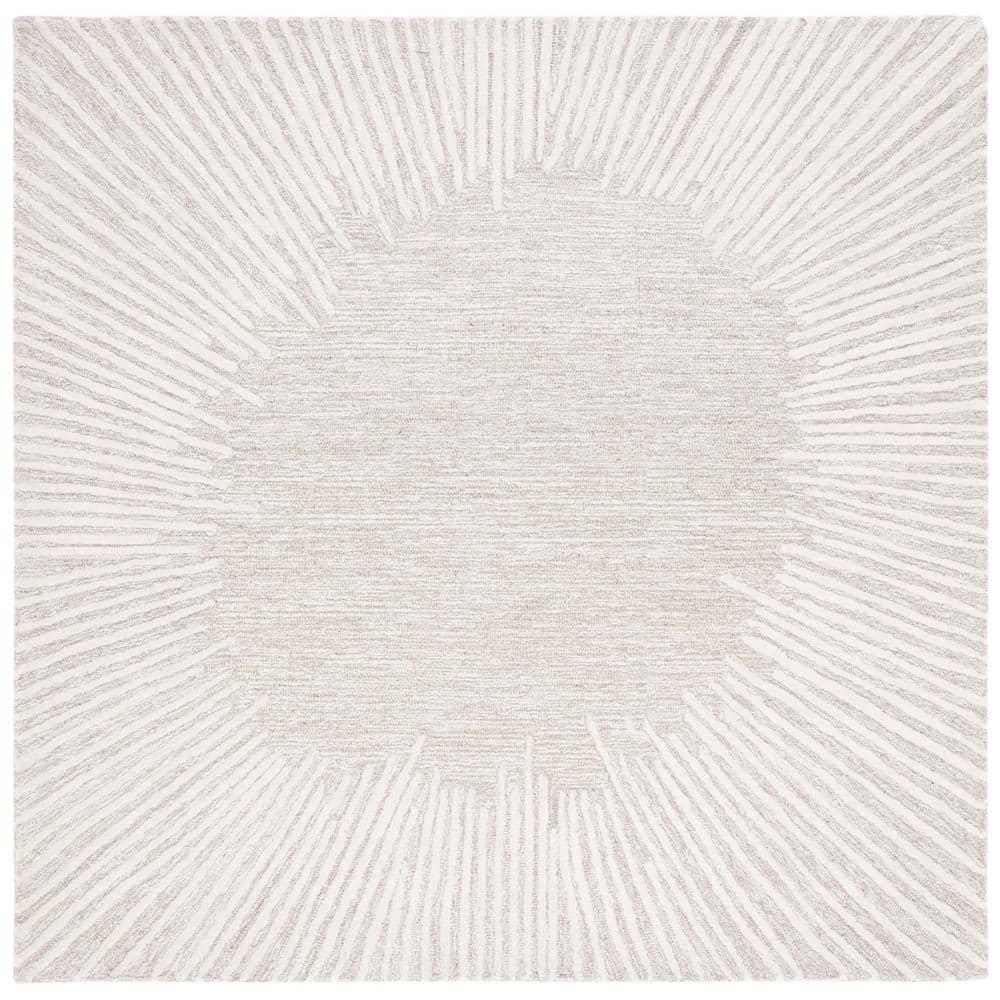 Abstract ABT478 Hand Tufted Area Rug - Natural/Ivory - 6'x6' - Safavieh.