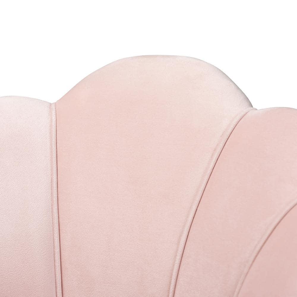 Cinzia Velvet Upholstered Seashell Shaped Accent Chair - Baxton Studio