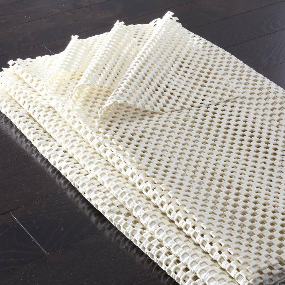 Grid Pad PAD111 Power Loomed Indoor Rug Pad - White - 8' Round - Safavieh