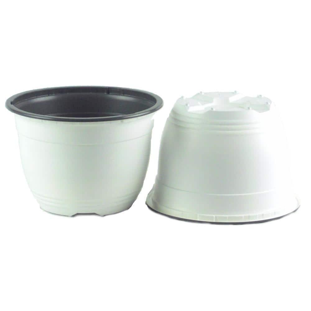 6 in. Plastic Pot White & Gray - Pack of 10