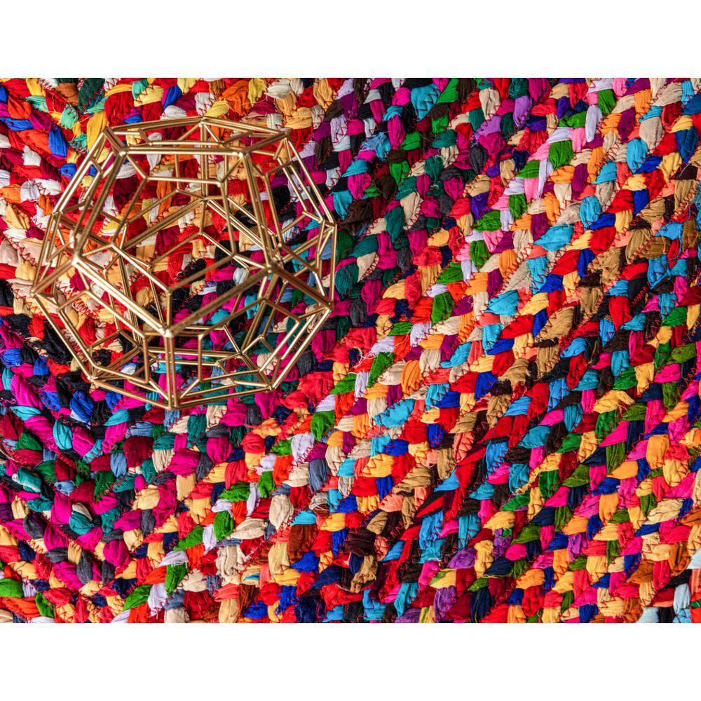 Handmade Colorful Braided Chindi Rectangular Rug 3x5