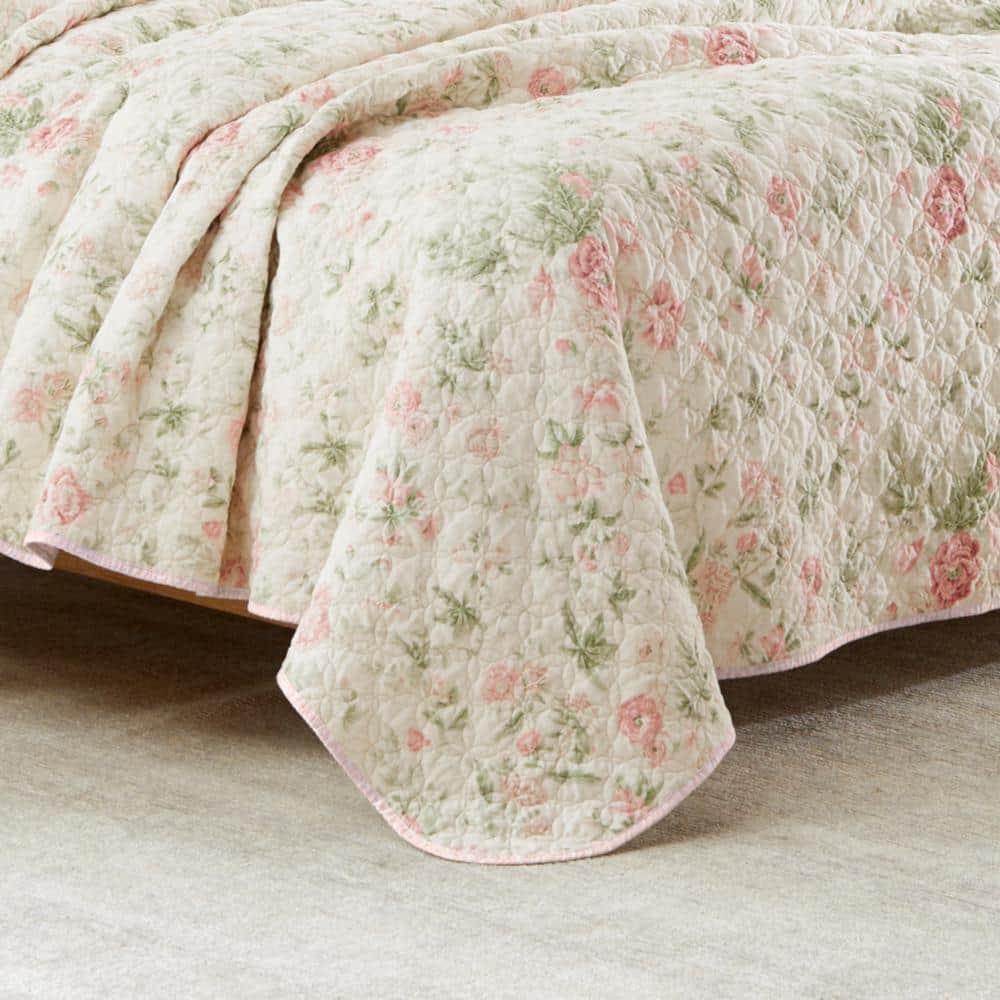 Laura Ashley Laura Ashley Breezy Floral Cotton Reversible Quilt Set