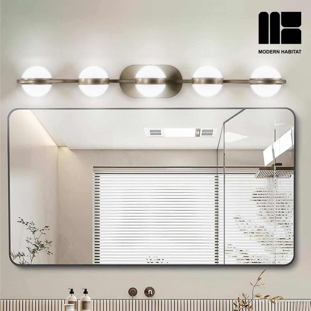 Modern Habitat DivineDazzle 5 - Light Dimmable Gold LED Vanity Light