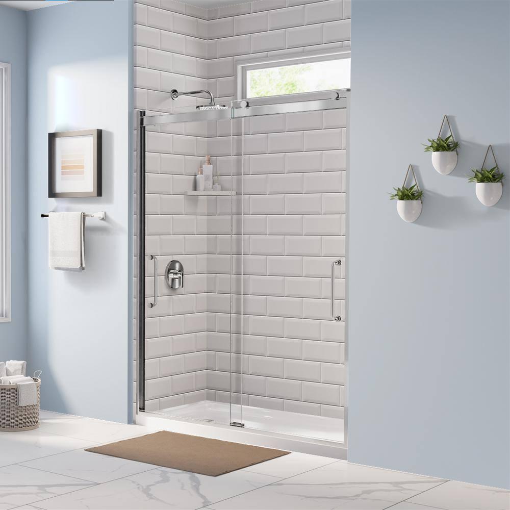 Arelo 56" - 60" W x 72" H Semi-Frameless Shower Door