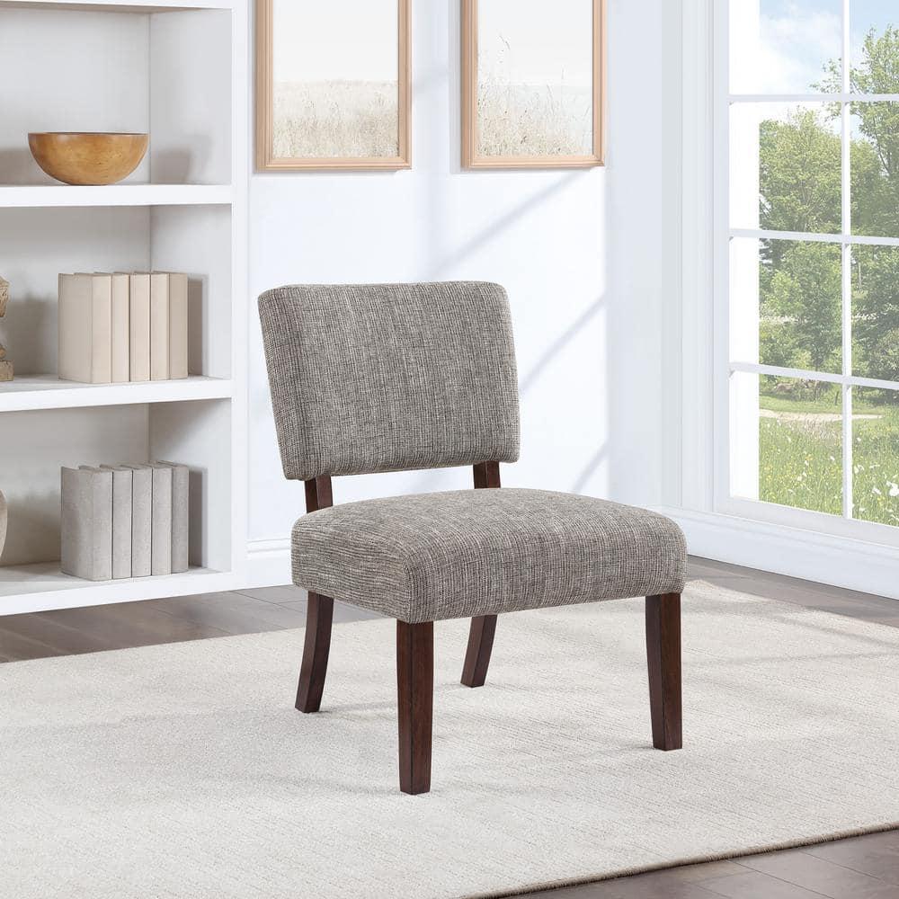 Jasmine Accent Chair in Speckled Charcoal Fabric