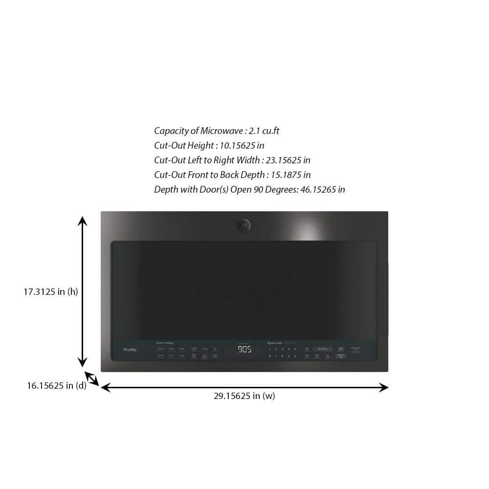 GE Profile™ 30" 2.1 Cu. Ft. Over-the-Range Convertible Microwave with Sensor Cooking PVM9005BLTS