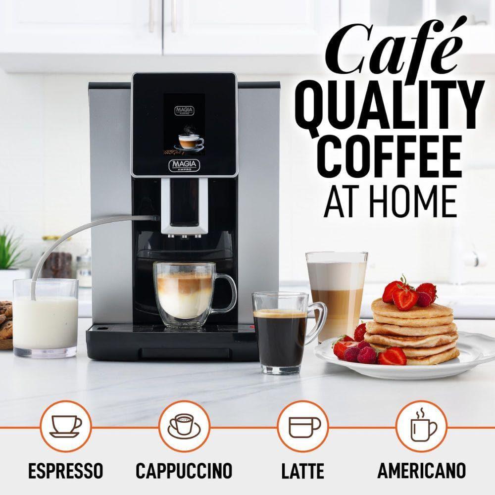 Magia AMPRO Automatic Espresso Machine with Grinder, Super Automatic Coffee Machine and Milk Frother by Zulay Kitchen