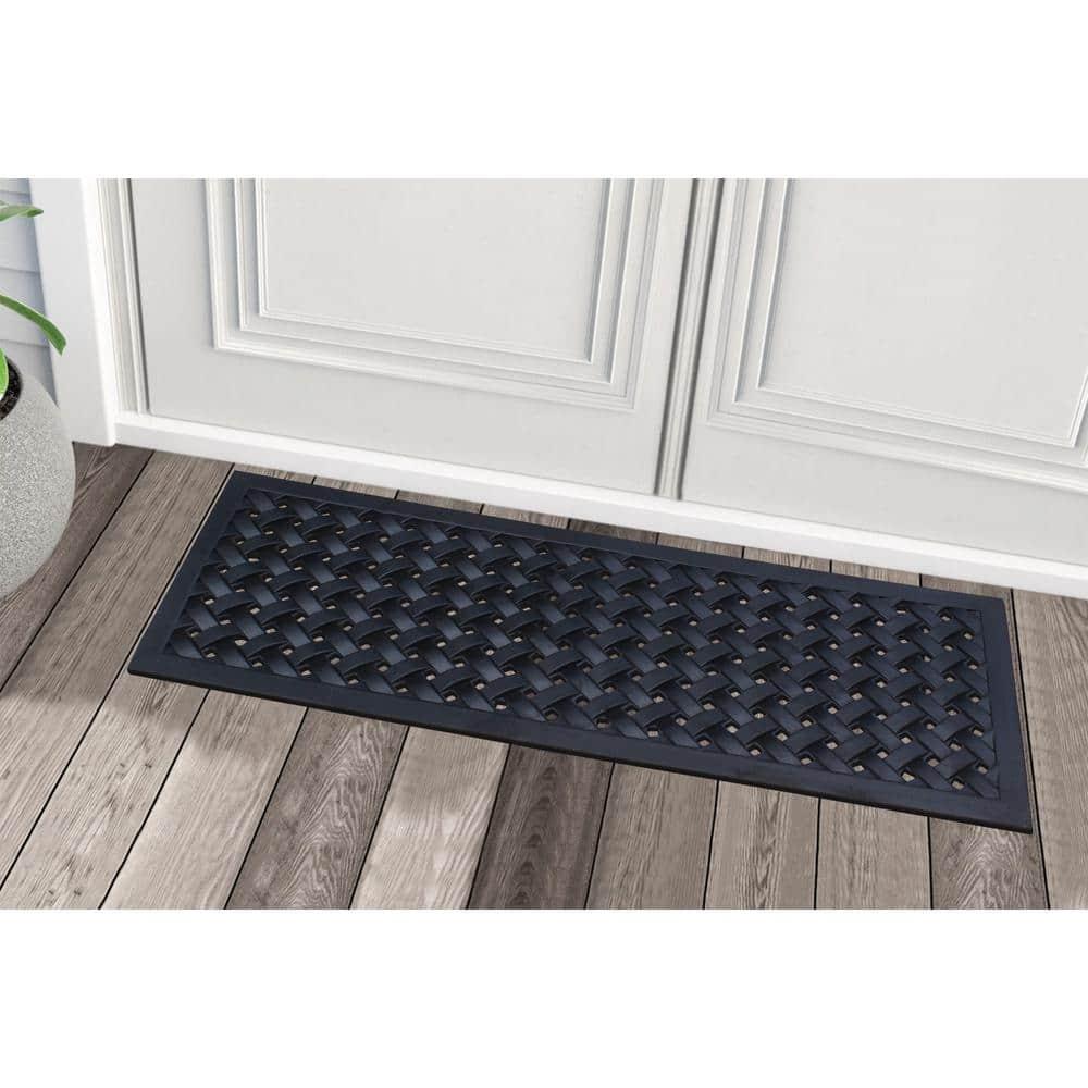 A1HC Outdoor Floor Mat, Natural Rubber, 18" x48”, Ideal for Outside entryway,Dirt Shoe Scraper,Heavy Duty Door mat for Indoor Outdoor,Rug Mats for Entry,Patio, Welcome Mats