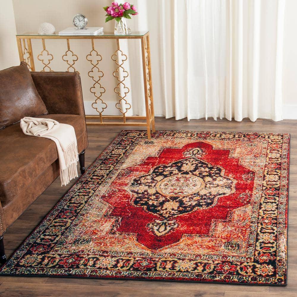 Vintage Hamadan VTH219 Power Loomed Indoor Area Rug - Red/Multi - 5'3"x7'6" - Safavieh