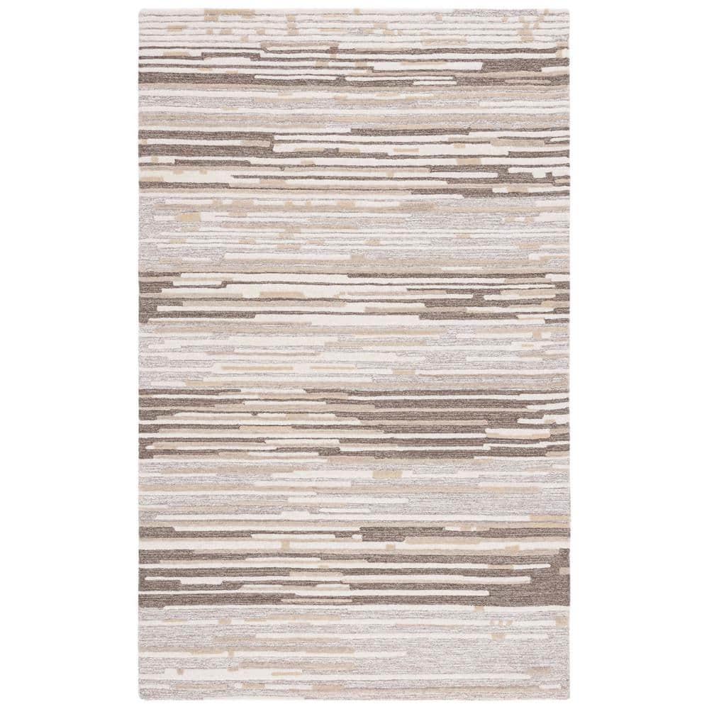 Martha Stewart Martha Stewart 300 Hand Tufted Wool/Cotton with Latex Abstract Rug in Brown/Beige