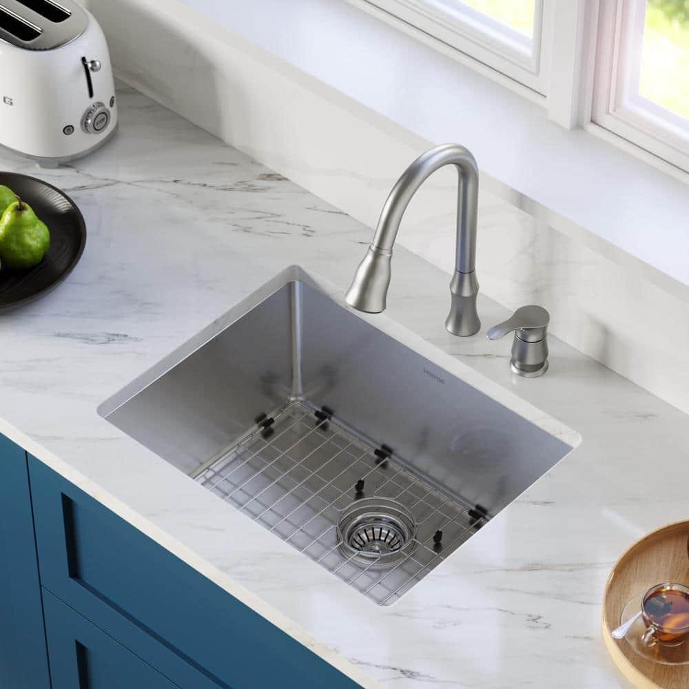 Karran Hillwood Single Handle Pull Down Sprayer Kitchen Faucet